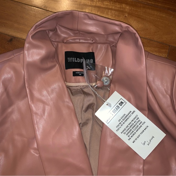 NWT Wildfang Soft Empower Vegan Leather Tux Blazer - Picture 4 of 14